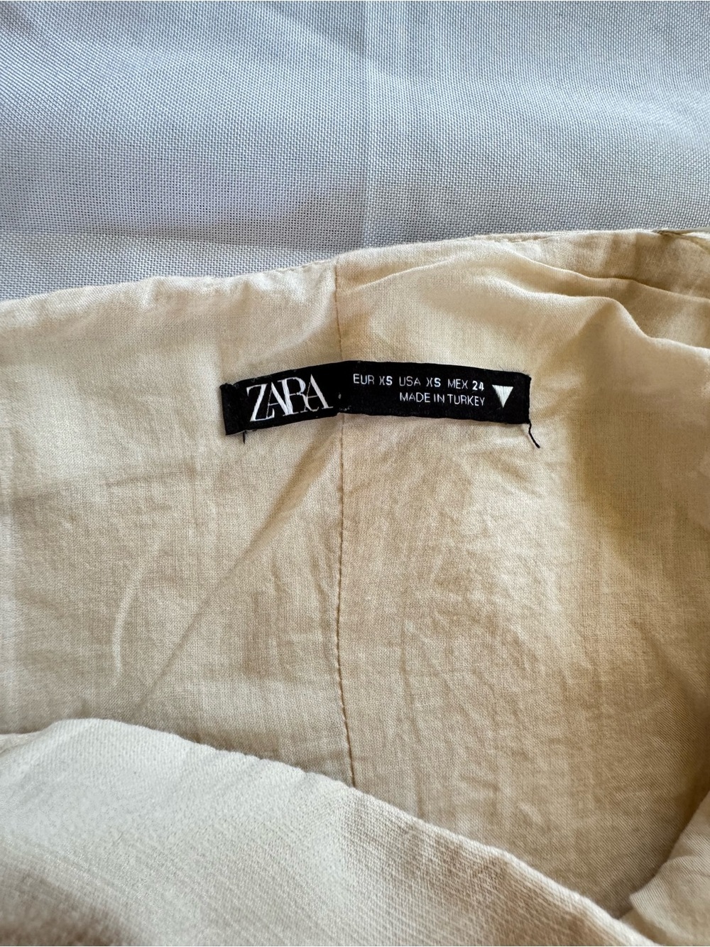 Zara Strapless Off-White Dress / Cream linen mini dress - Picture 4 of 9
